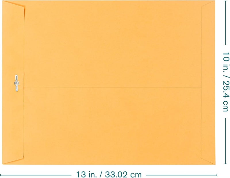 EnDoc 10 x 13 Clasp Envelopes – 10 Pack Brown Kraft Catalog Envelopes with Clasp Closure & Gummed Seal – 28lb Heavyweight Paper 10x13 inches Envelopes for Home, Office, Business, Legal or School - Image 3